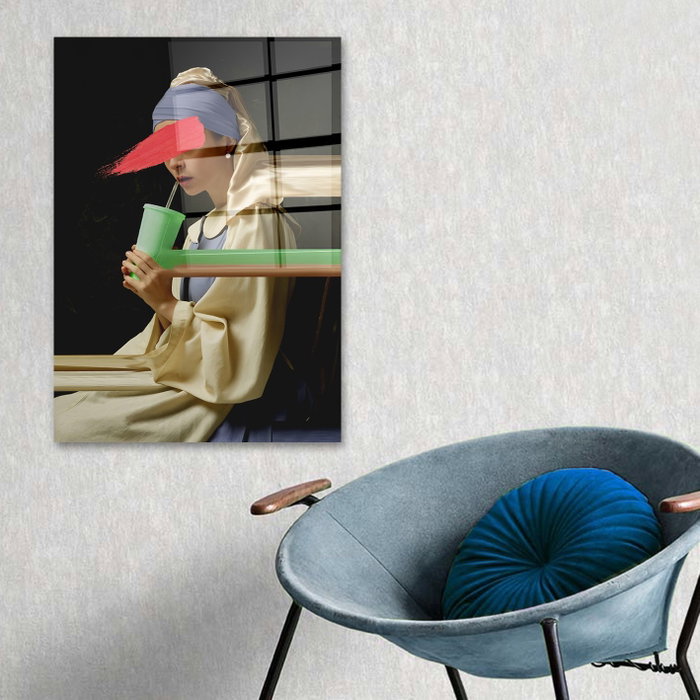 Wallity Cuadro Decorativo de Vidrio Templado Multicolor 70 x 100 cm